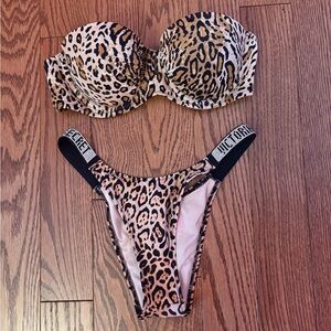 adorable cheetah victoria’s secret bikini set